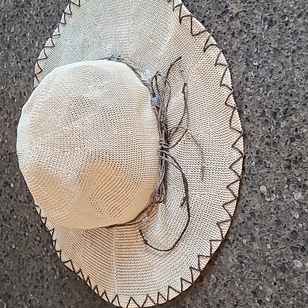 Cute OSFM Natural Color Embellished Summer Hat